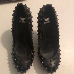 Black heels with spikes